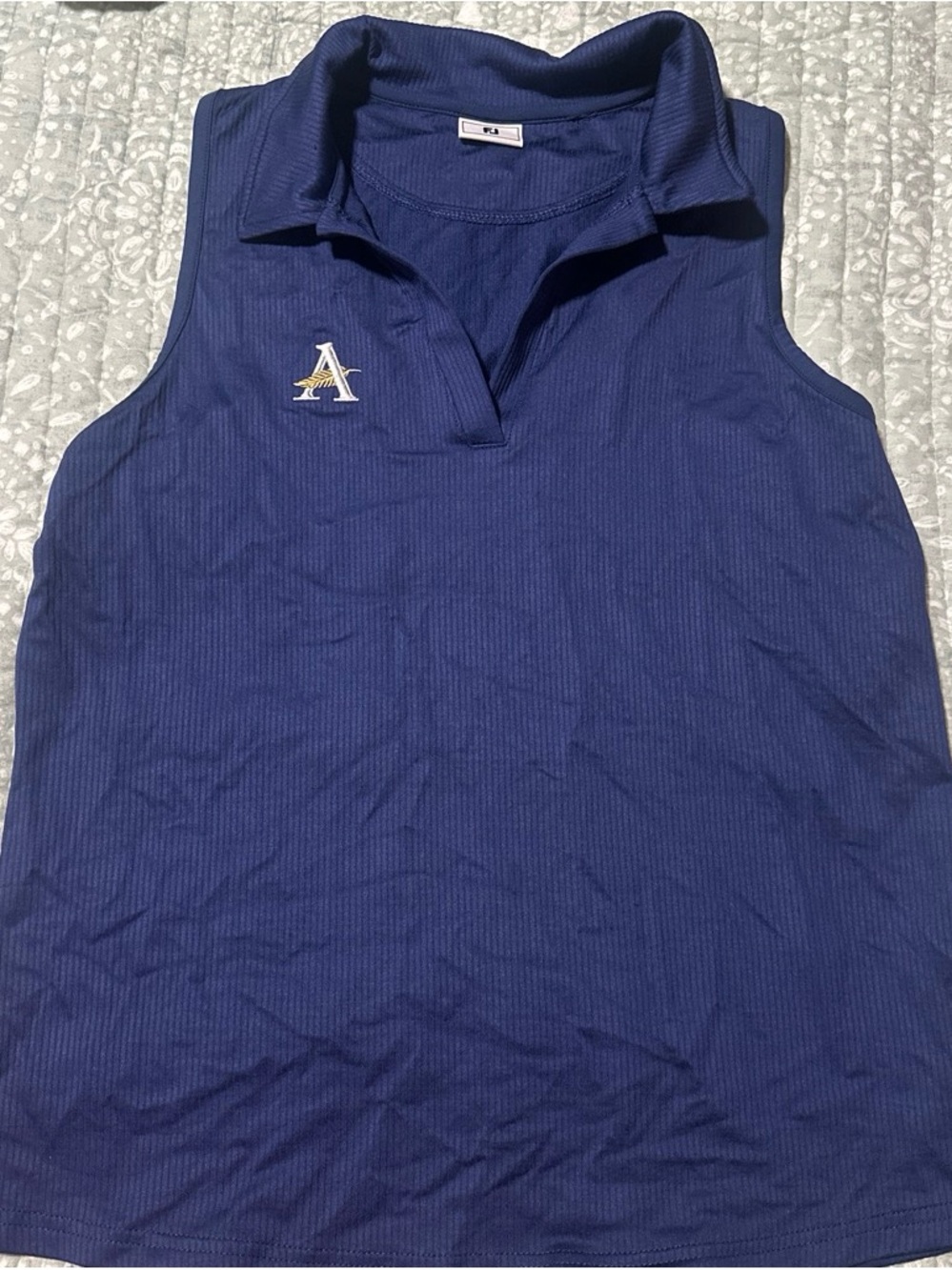 FootJoy Women's Sleeveless Polo Tank Top in Navy Blue with Emblem